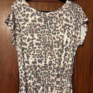 Cheetah print short sleeve jumpsuit